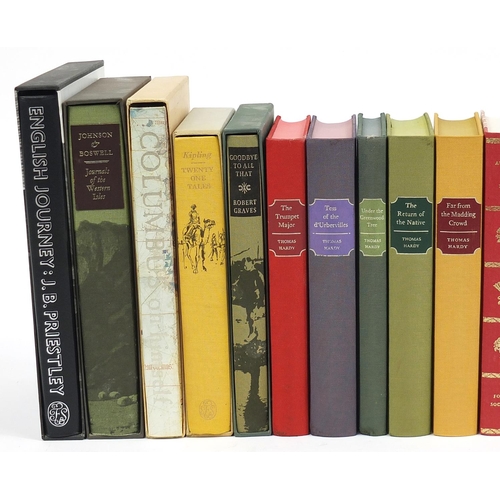 1820 - Folio Society hardback books, some with slip cases including Emma by Jane Austen, Far From the Maddi... 