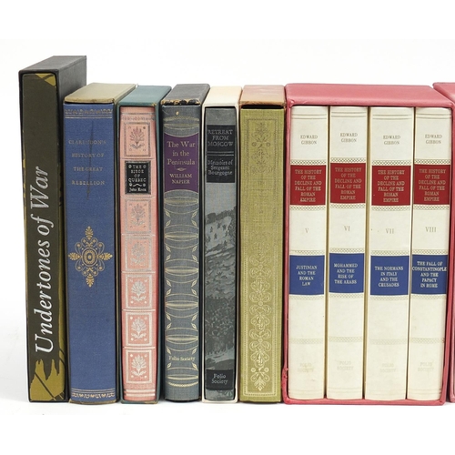 1817 - Folio Society hardback books with slip cases including The History of the Decline and Fall of the Ro... 