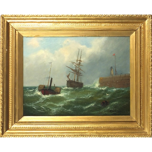29 - After James Duffield Harding - Paddle steamers and ships on water, pair of 19th century oil on canva... 