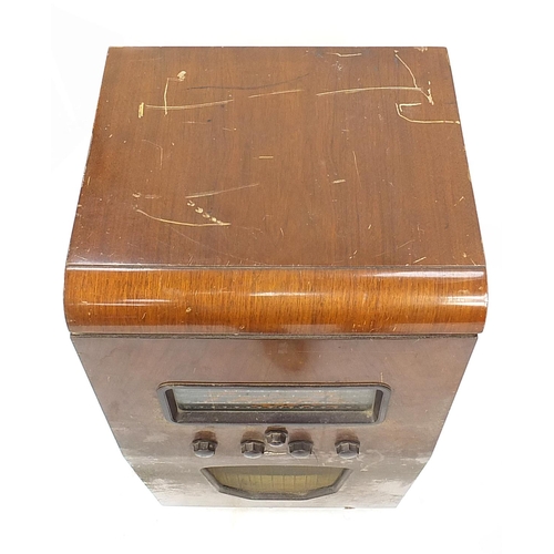 1402 - Two large vintage radiograms including Ferguson, the largest 76cm H x 80cm W x 38cm D