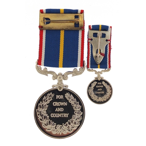 320 - Military interest National Service medal with miniature and case