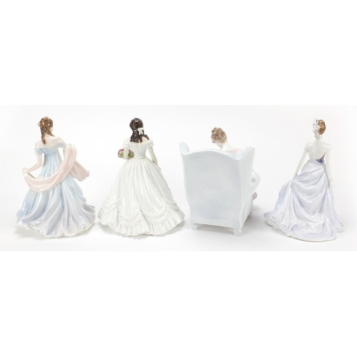 389 - Four Royal Worcester figurines with certificates comprising Hush-a-Bye Baby, With All My Heart, Figu... 