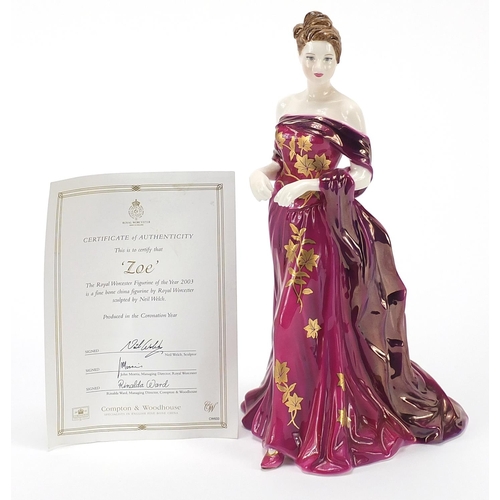 385 - Royal Worcester figurine with certificate, Zoe, 23.5cm high