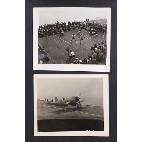 World War II black and white photograph album relating to HMS Rajah ...