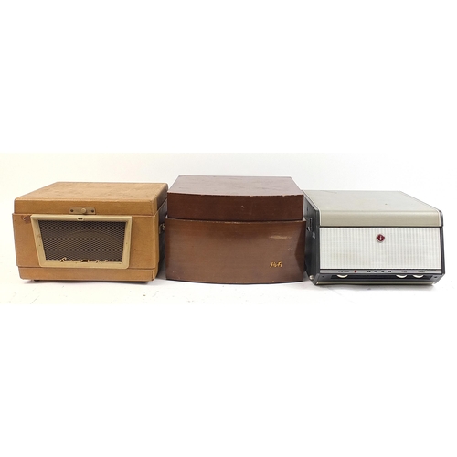 1406 - Vintage audio equipment comprising Bush Monarch SRP.31D record player, Pye record player and a Rever... 