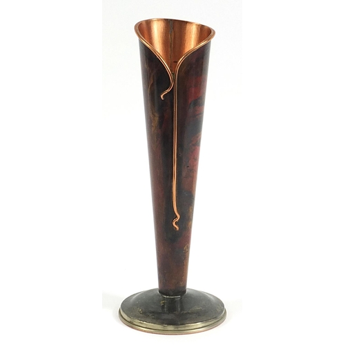 13 - Sam Fanaroff copper vase impressed SF to the base, 34cm high