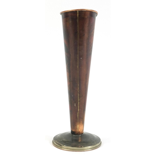 13 - Sam Fanaroff copper vase impressed SF to the base, 34cm high