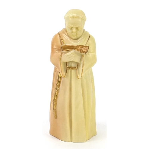 418 - Royal Worcester candle snuffer in the form of a monk, 12cm high