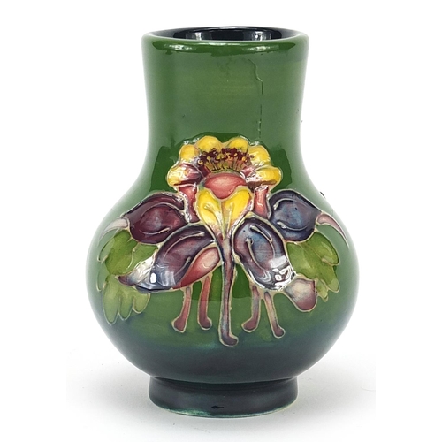 58 - Moorcroft pottery vase hand painted with flowers, 11cm high