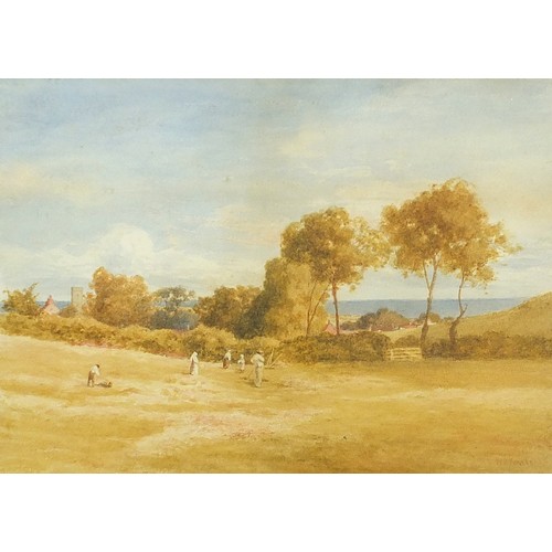 402 - Rural landscape with figures, watercolour, indistinctly signed possibly W A ..... tye, mounted, fram... 