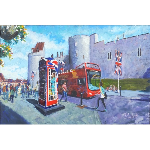 1269 - Timmy Mallett - Summer in Windsor, oil on canvas, mounted and framed, 75cm x 50cm excluding the moun... 