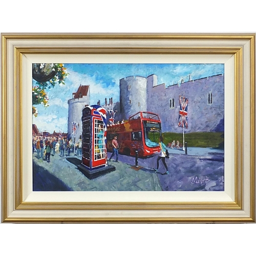 1269 - Timmy Mallett - Summer in Windsor, oil on canvas, mounted and framed, 75cm x 50cm excluding the moun... 