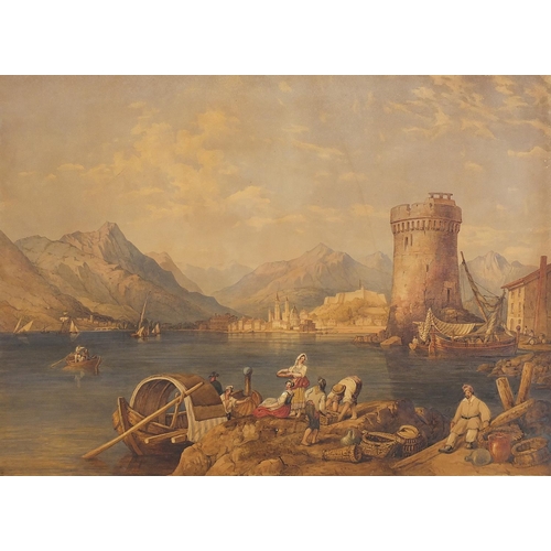 1010 - Attributed to Hugh William 'Grecian' Williams - La Spezia, Italy, 19th century Scottish school water... 