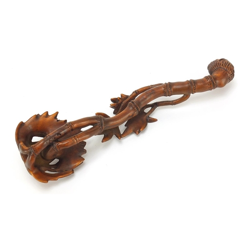 529 - Chinese carved wood ruyi sceptre, 20cm in length