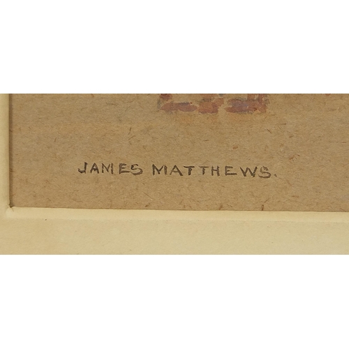 1061 - James Matthews - On the South Coast, signed watercolour, W J Penn Fine Art label verso, mounted, fra... 