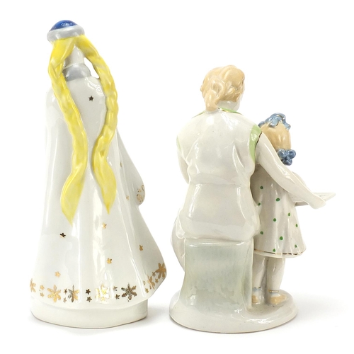 296 - Two Russian porcelain figurines, the largest 28cm high