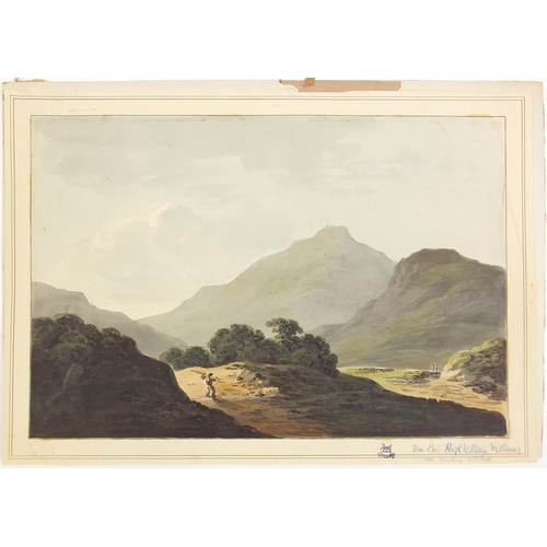 1011 - Manner of Hugh William 'Grecian' Williams - Ben Lui, Scotland, 19th century Scottish school watercol... 