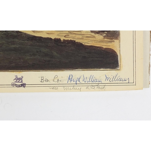 1011 - Manner of Hugh William 'Grecian' Williams - Ben Lui, Scotland, 19th century Scottish school watercol... 