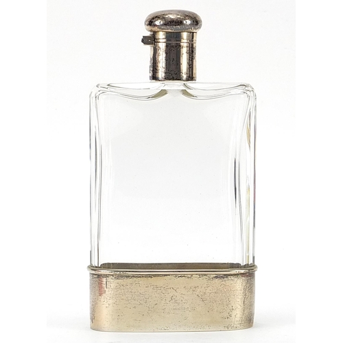 48 - German 800 silver and glass hip flask with detachable cup, 15.5cm high, 404.8g