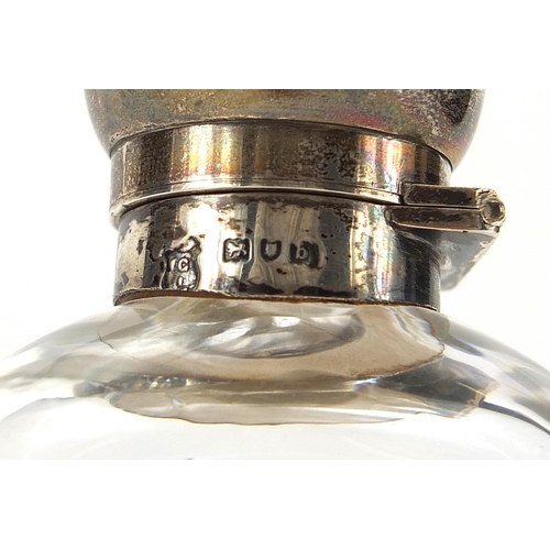 254 - Goldsmiths & Silversmiths Co, Victorian silver and glass hip flask with detachable cup, Birmingham 1... 