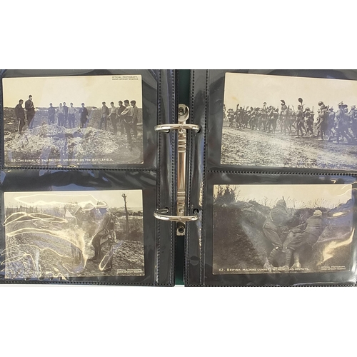 360 - Collection of Daily Mail official First World War postcards arranged in an album