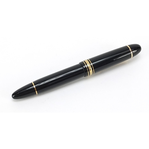 410 - Mont Blanc Meisterstuck no 149 fountain pen and 14k gold nib and accessories including case and ink