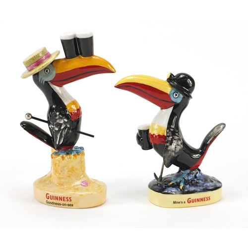 74 - Two Royal Doulton toucans advertising Guinness comprising Miner Toucan 827/2000 and Seaside Toucan 2... 