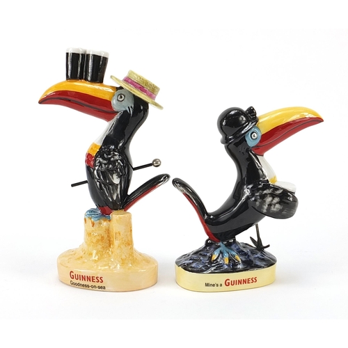 74 - Two Royal Doulton toucans advertising Guinness comprising Miner Toucan 827/2000 and Seaside Toucan 2... 