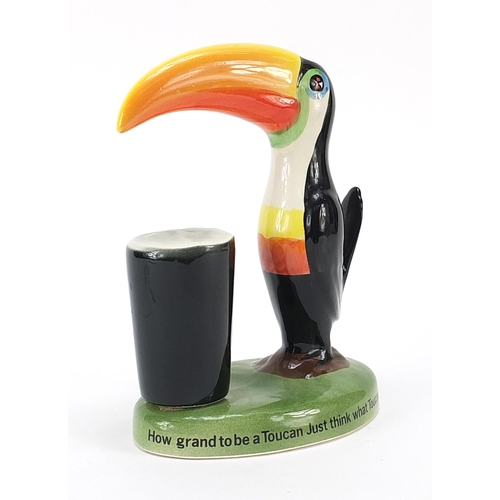 72 - Carlton Ware toucan lamp base advertising Guinness, 22cm high