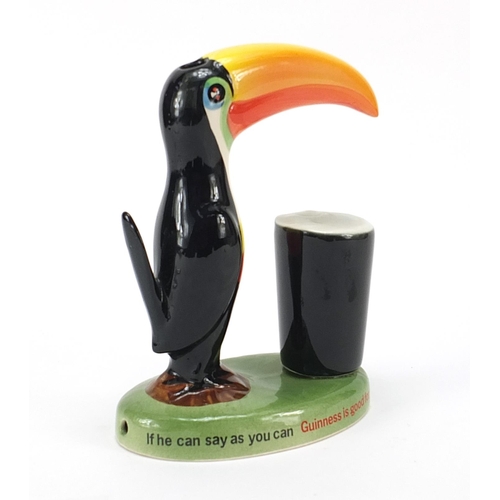 72 - Carlton Ware toucan lamp base advertising Guinness, 22cm high