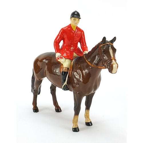 392 - Beswick huntsman on horseback, 22cm in length