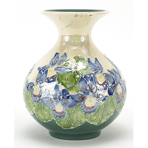 127 - Chelsea Works Burslem Moorland vase hand painted with flowers, 232/750, 15cm high