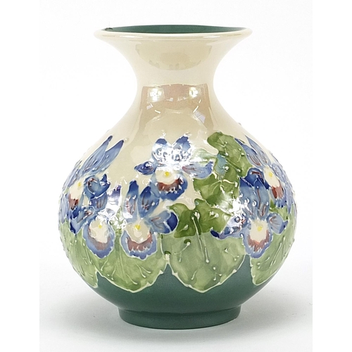 127 - Chelsea Works Burslem Moorland vase hand painted with flowers, 232/750, 15cm high