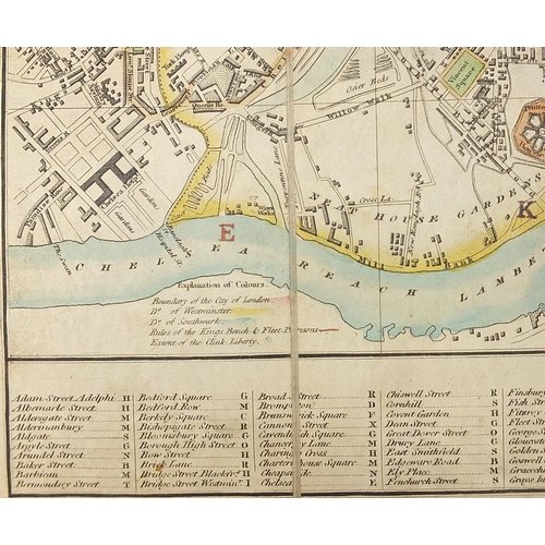 532 - Early 19th century canvas backed folding map of London and the Environs from the Latest Survey with ... 