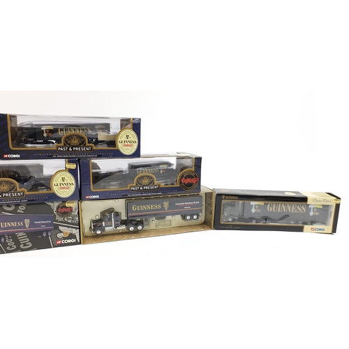 182 - Six Guinness advertising diecast Corgi lorries with boxes including three Past & Present