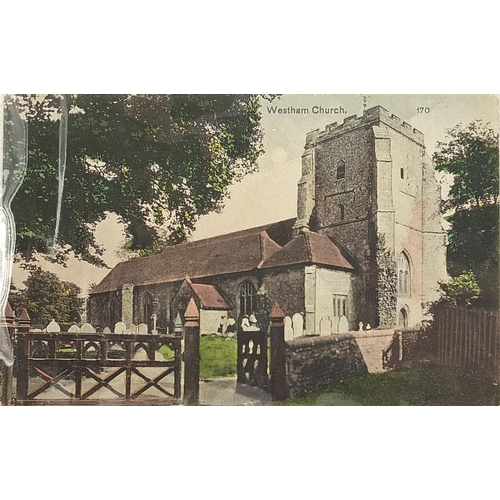 366 - Collection of vintage and later postcards, mostly Eastbourne and surrounding, including Pevensey & W... 