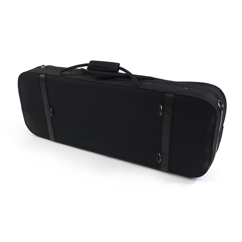 498 - The Elysia violin by Stentor with bow and protective carry case, the back 42cm in length