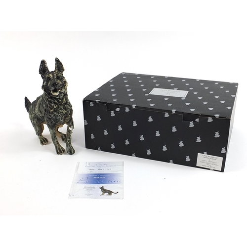 458 - April Shepherd, Raring to Go German Shepherd, cold cast resin model with certificate and original pa... 