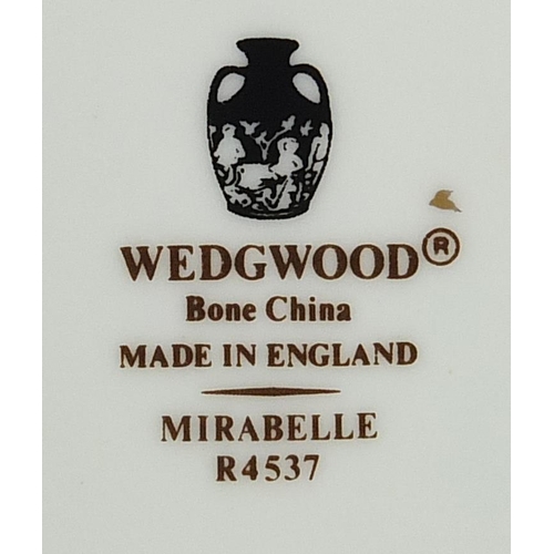 575 - Wedgwood Mirabelle six place coffee service numbered R4537, the coffee pot 26cm high