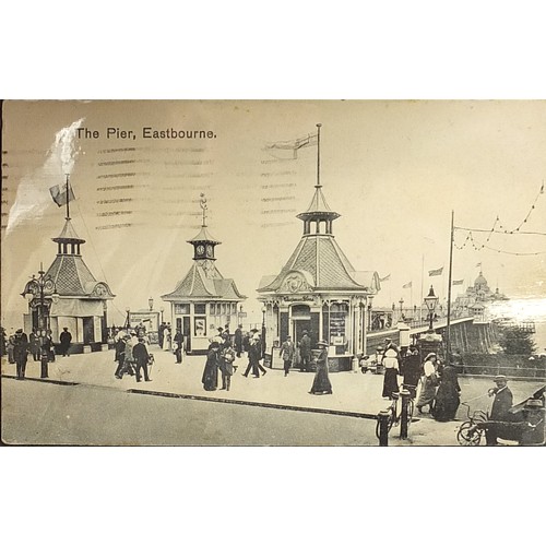 363 - Collection of early 20th century and later Eastbourne postcards arranged in an album titled Pier to ... 