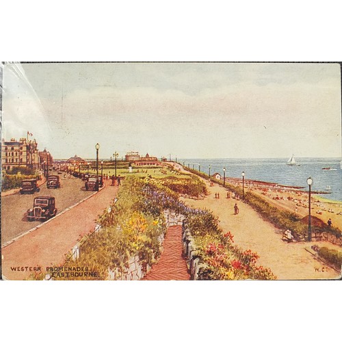 364 - Collection of early 20th century and later Eastbourne postcards arranged in an album titled Beachy H... 