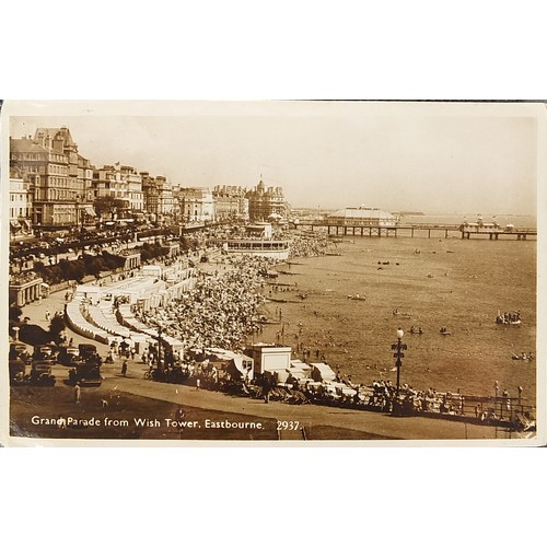 364 - Collection of early 20th century and later Eastbourne postcards arranged in an album titled Beachy H... 