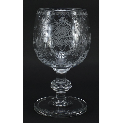 570 - Royal Doulton Crystal by Webb Corbett, large goblet commemorating Lady Diana Spencer and HRH The Pri... 