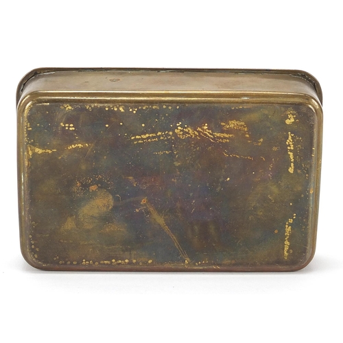 468 - British military World War I brass Mary tin, 13cm wide