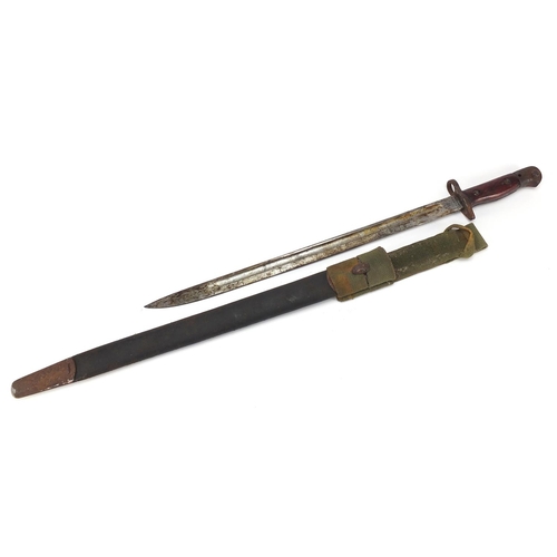 477 - British military World War I 1907 pattern bayonet and scabbard by Wilkinson, 57cm in length