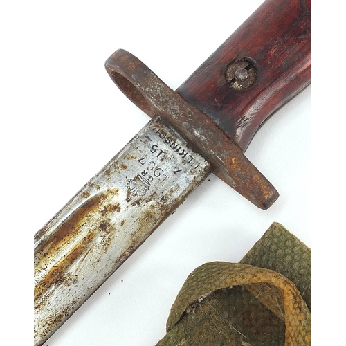 477 - British military World War I 1907 pattern bayonet and scabbard by Wilkinson, 57cm in length