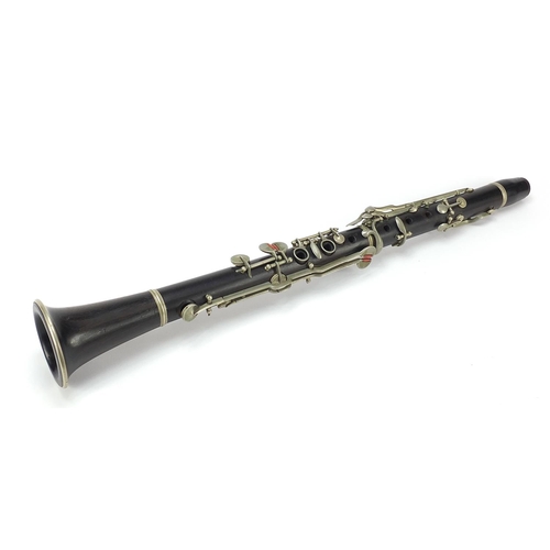 497 - Rosewood two piece clarinet, 58cm in length