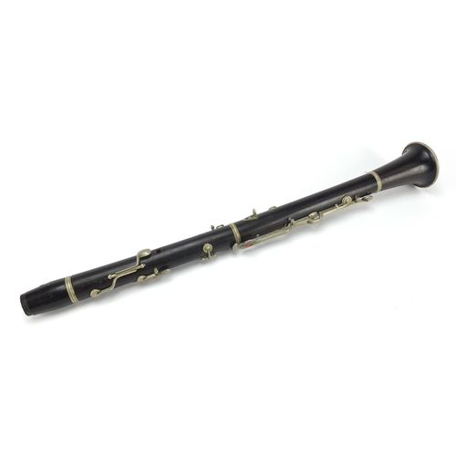 497 - Rosewood two piece clarinet, 58cm in length