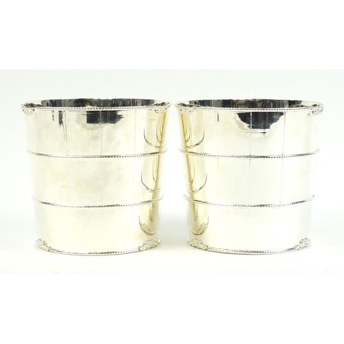 440 - Pair of silver plated ice buckets, 20cm high x 21cm in diameter