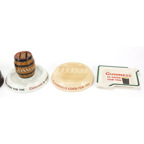 78 - Six Guinness advertising ashtrays including Mintons, Wiltshaw & Robinson and Ashtead, the largest 14... 